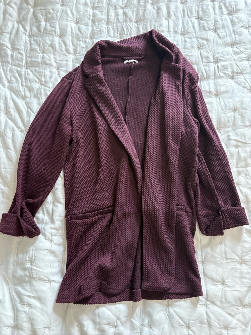 Maurices Open-Front Versa Blazer in Deep Plum
